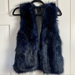Zara Faux Fur Blue Vest
